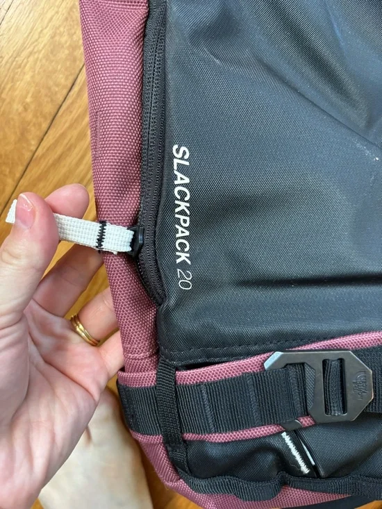 The North Face Black and Burgundy Backpack with Strap Details - Picture 2 of 6